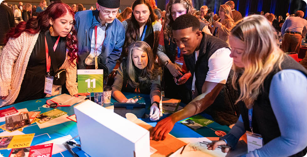 group of attendees participating in hackathon event